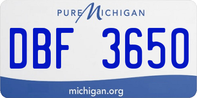 MI license plate DBF3650