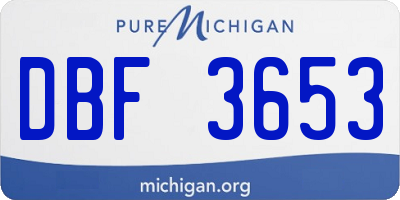 MI license plate DBF3653