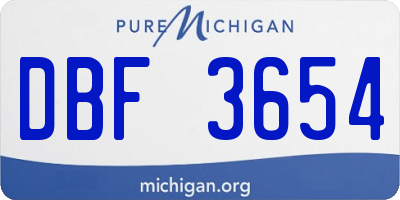 MI license plate DBF3654