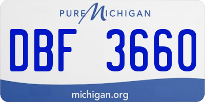 MI license plate DBF3660