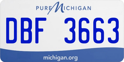 MI license plate DBF3663