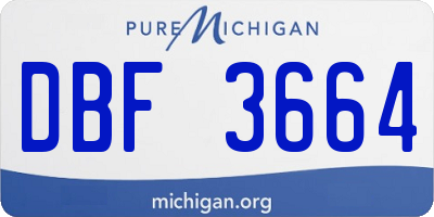 MI license plate DBF3664