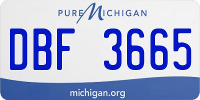 MI license plate DBF3665