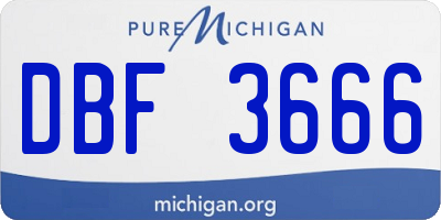 MI license plate DBF3666