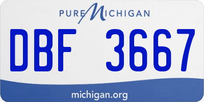 MI license plate DBF3667