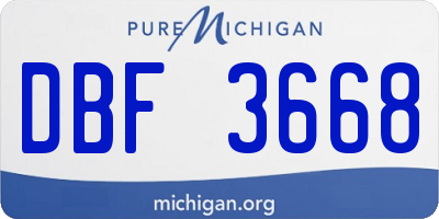 MI license plate DBF3668