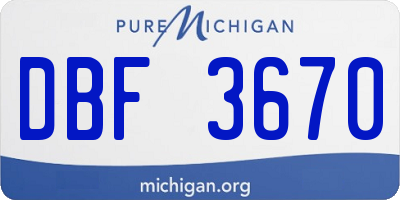 MI license plate DBF3670