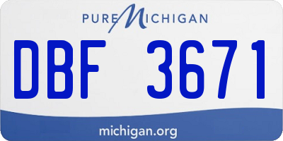 MI license plate DBF3671