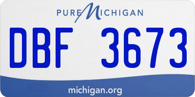 MI license plate DBF3673