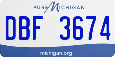 MI license plate DBF3674