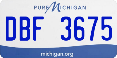 MI license plate DBF3675