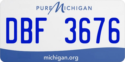 MI license plate DBF3676