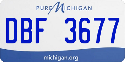 MI license plate DBF3677