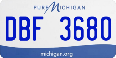 MI license plate DBF3680