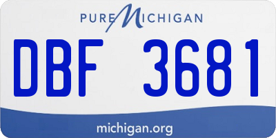 MI license plate DBF3681