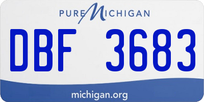 MI license plate DBF3683