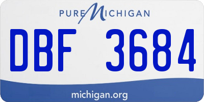 MI license plate DBF3684