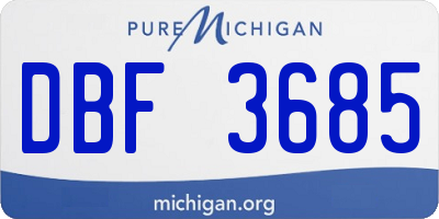 MI license plate DBF3685