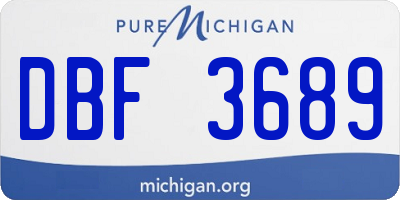 MI license plate DBF3689