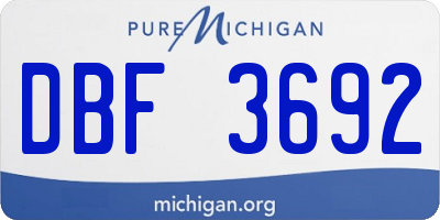 MI license plate DBF3692