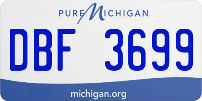 MI license plate DBF3699