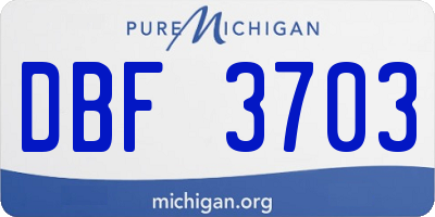 MI license plate DBF3703