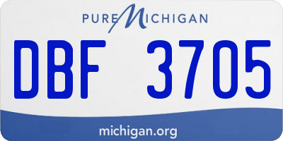 MI license plate DBF3705