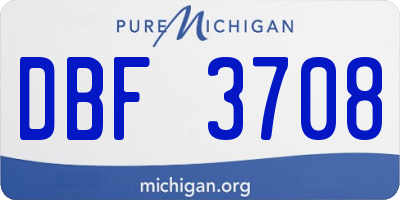 MI license plate DBF3708