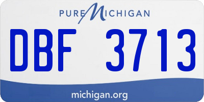 MI license plate DBF3713