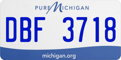 MI license plate DBF3718