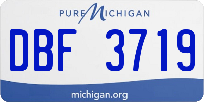 MI license plate DBF3719
