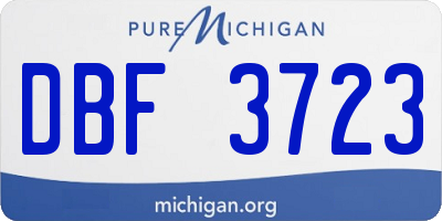 MI license plate DBF3723