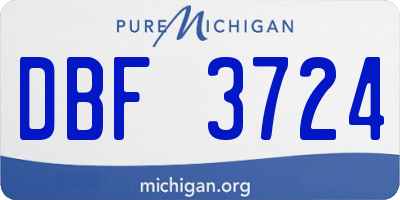 MI license plate DBF3724