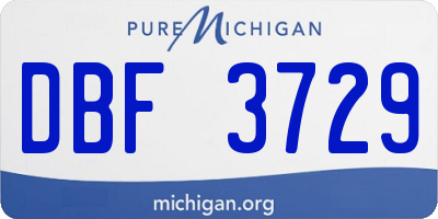 MI license plate DBF3729