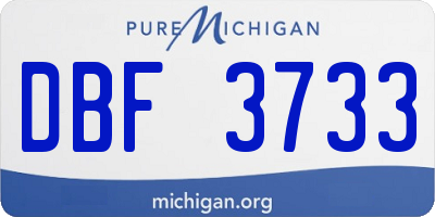 MI license plate DBF3733