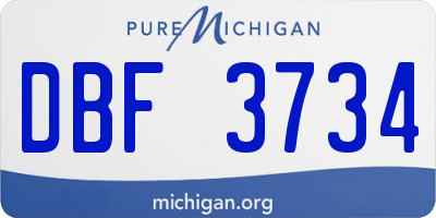 MI license plate DBF3734