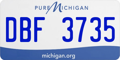 MI license plate DBF3735