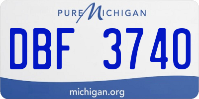 MI license plate DBF3740