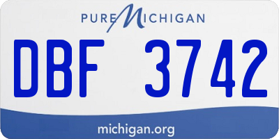 MI license plate DBF3742