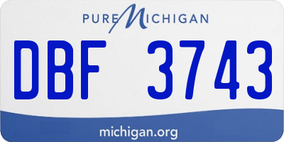 MI license plate DBF3743