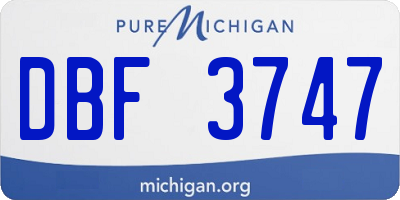 MI license plate DBF3747