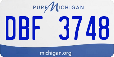MI license plate DBF3748