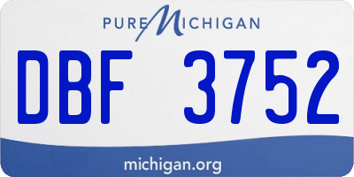 MI license plate DBF3752