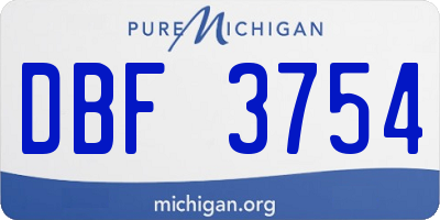 MI license plate DBF3754