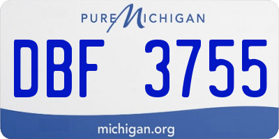 MI license plate DBF3755