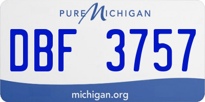 MI license plate DBF3757