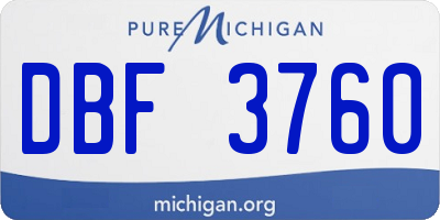 MI license plate DBF3760