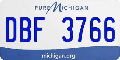 MI license plate DBF3766