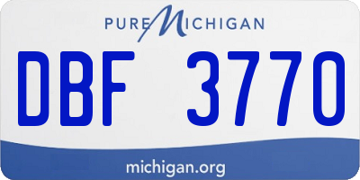 MI license plate DBF3770