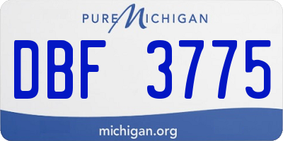 MI license plate DBF3775